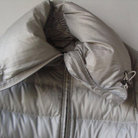 MARINA SPORT Women's Gray Duck Down Quilted Puffer Jacket, Size M-L. Italy - Picture 5 of 16